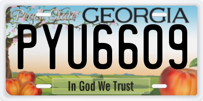 GA license plate PYU6609
