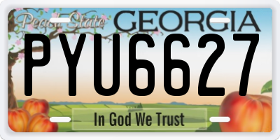 GA license plate PYU6627