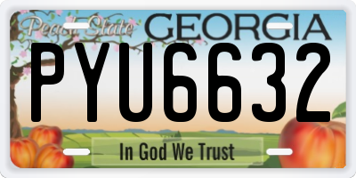 GA license plate PYU6632