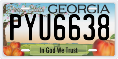 GA license plate PYU6638