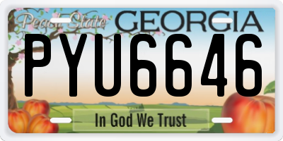 GA license plate PYU6646