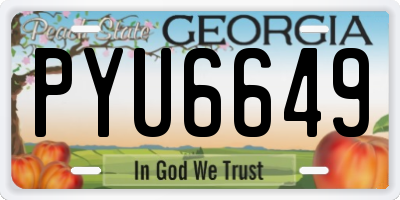 GA license plate PYU6649