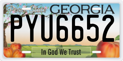 GA license plate PYU6652