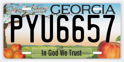 GA license plate PYU6657