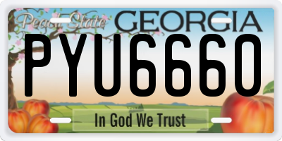GA license plate PYU6660