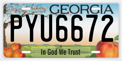 GA license plate PYU6672