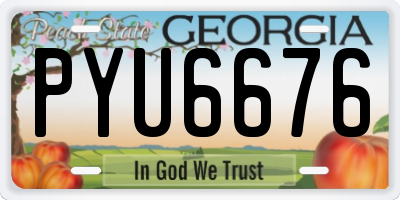 GA license plate PYU6676