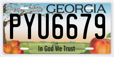 GA license plate PYU6679