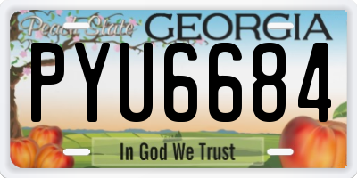 GA license plate PYU6684