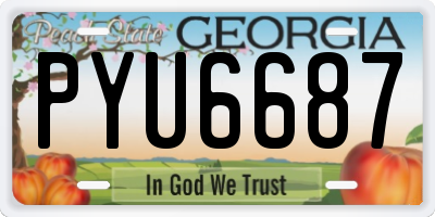 GA license plate PYU6687