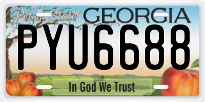 GA license plate PYU6688