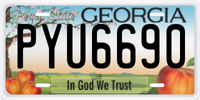 GA license plate PYU6690