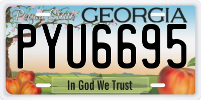 GA license plate PYU6695