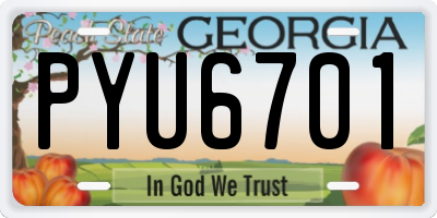 GA license plate PYU6701