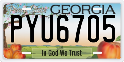 GA license plate PYU6705