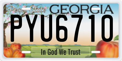 GA license plate PYU6710