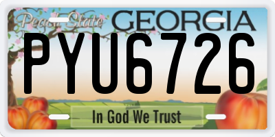 GA license plate PYU6726