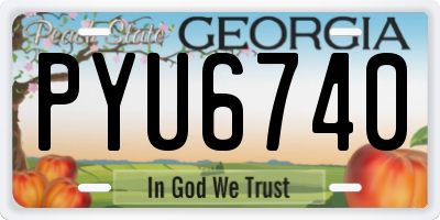 GA license plate PYU6740
