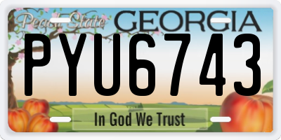 GA license plate PYU6743