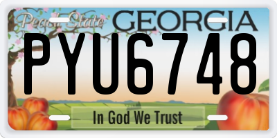 GA license plate PYU6748
