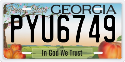 GA license plate PYU6749