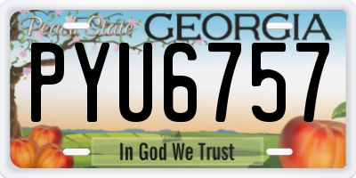 GA license plate PYU6757