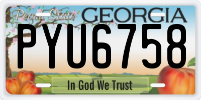 GA license plate PYU6758