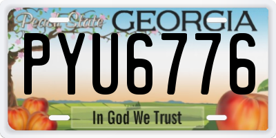 GA license plate PYU6776