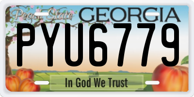 GA license plate PYU6779