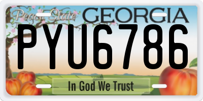 GA license plate PYU6786