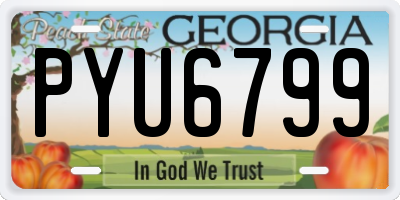 GA license plate PYU6799