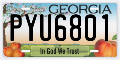 GA license plate PYU6801