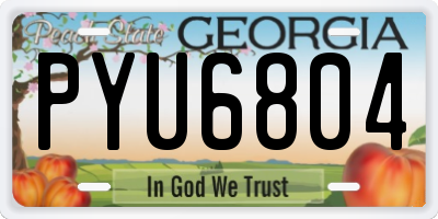 GA license plate PYU6804