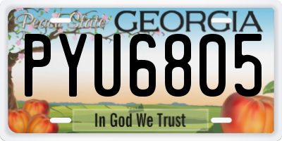GA license plate PYU6805