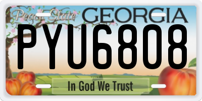 GA license plate PYU6808