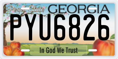 GA license plate PYU6826