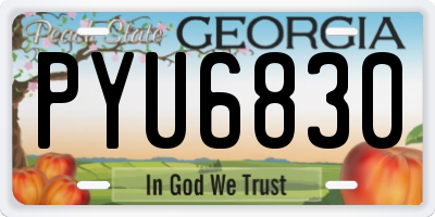 GA license plate PYU6830