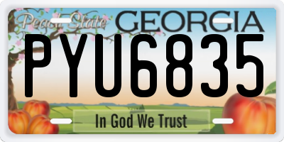 GA license plate PYU6835