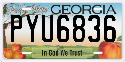 GA license plate PYU6836
