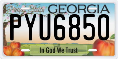 GA license plate PYU6850