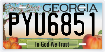 GA license plate PYU6851
