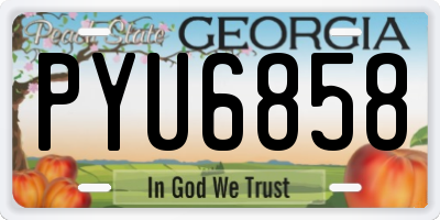 GA license plate PYU6858