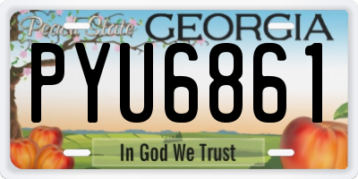 GA license plate PYU6861