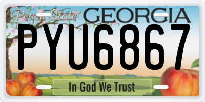 GA license plate PYU6867