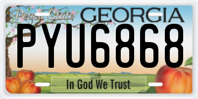 GA license plate PYU6868