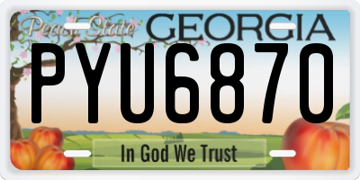 GA license plate PYU6870