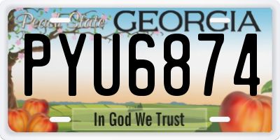 GA license plate PYU6874