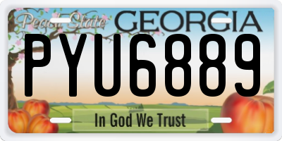 GA license plate PYU6889