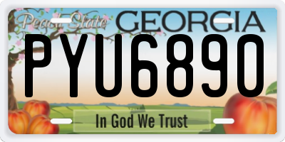 GA license plate PYU6890