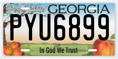 GA license plate PYU6899